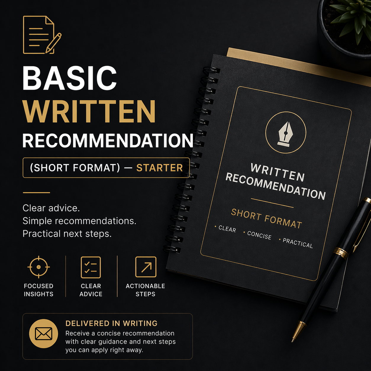 Basic Written Recommendation (Short Format) — Starter