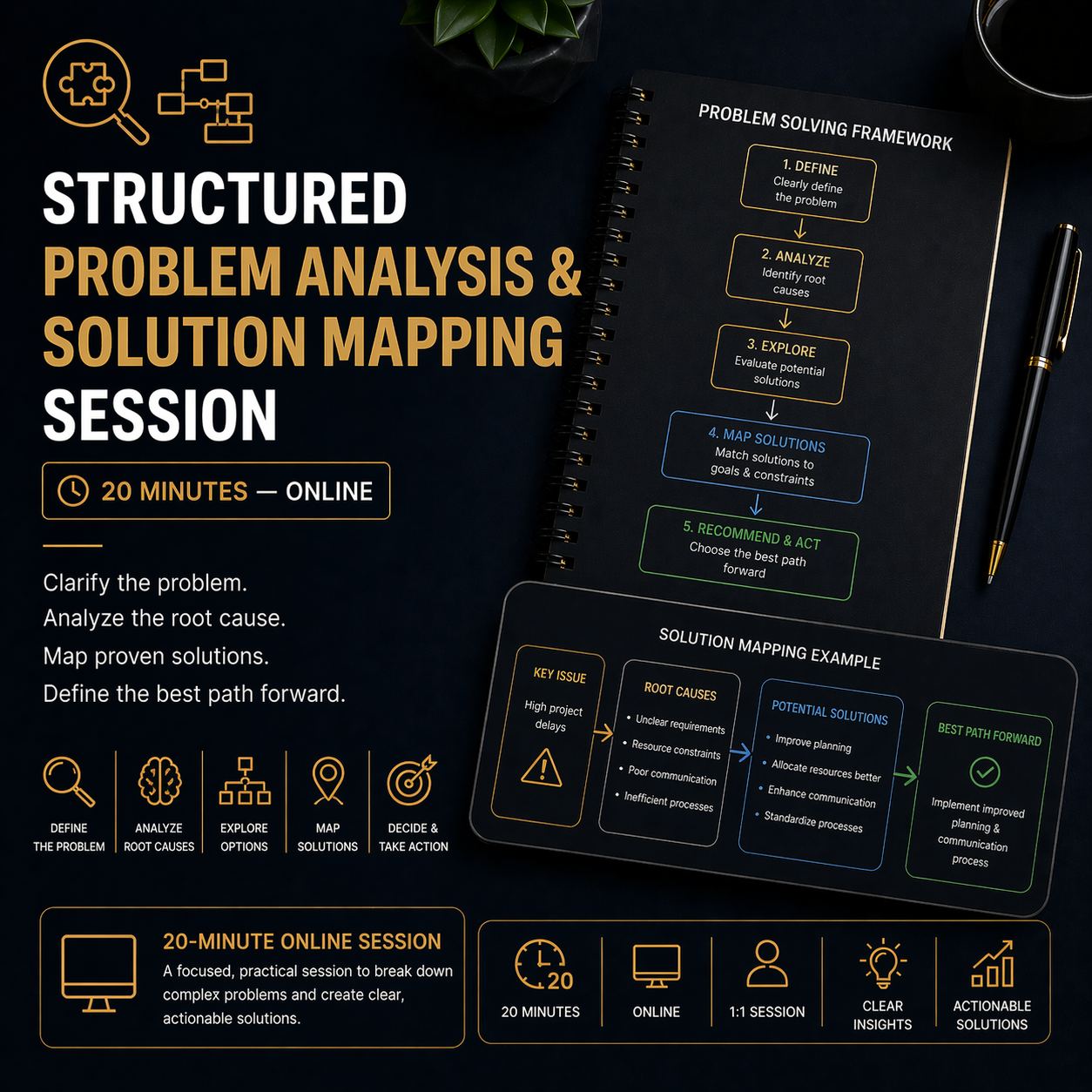 Structured Problem Analysis & Solution Mapping (20 Minutes) — Online